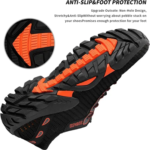 Vista 5 de SOBASO Zapatos de agua para mujeres y hombres, secado rápido, para natación, playa, zapatos acuáticos para deportes acuáticos, buceo, senderismo