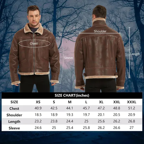 Vista 2 de Chaqueta para hombre, chaqueta de cuero marrón, abrigo de bombardero para motocicleta, disfraz de cosplay, traje de invierno, XS-3XL