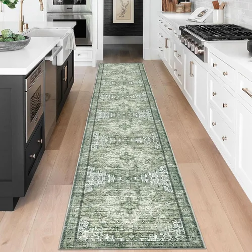 Vista 137 de SIILOOM Alfombra lavable de 2 x 3 pies, alfombra suave color taupe ceniza para entrada, tapete antideslizante para puerta de interior, tapete