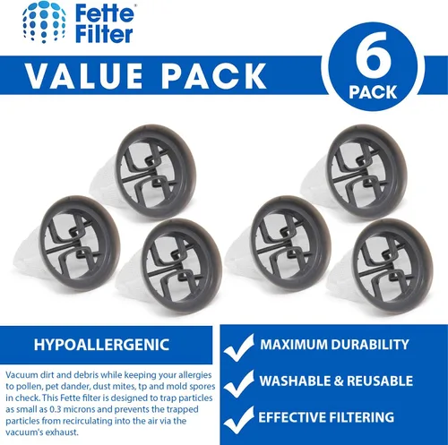 Vista 2 de Fette Filter - Paquete de 6 filtros de vacío de mano compatibles con Bissell Bolt Stick. Comparar con la parte # 1479.