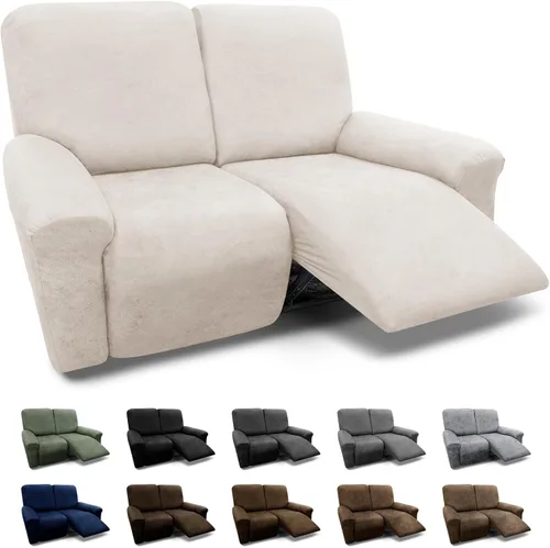 Vista 20 de Fundas para Sillón de 2 Piezas con Cojín en T, Fundas de Aspecto de Cuero para Sofá, Fundas para Sillas, Protector de Muebles Elástico, Funda