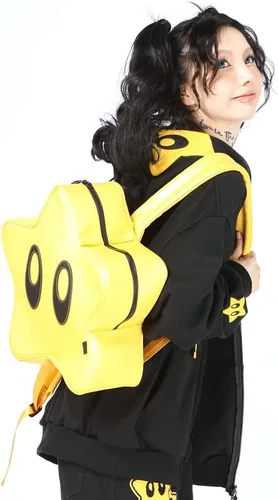 Vista 3 de FENGJINRUHUA Linda mochila escolar de puntada con orejas grandes para niños y niñas, mochila de viaje escolar de dibujos animados