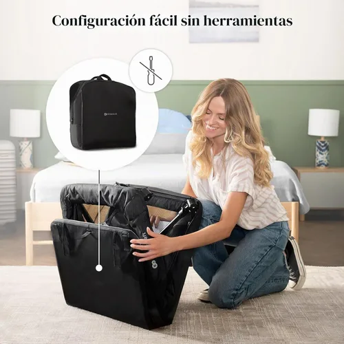 Vista 8 de Kinderkraft Cami 3 in 1 Convertible Travel Cot Black Negro