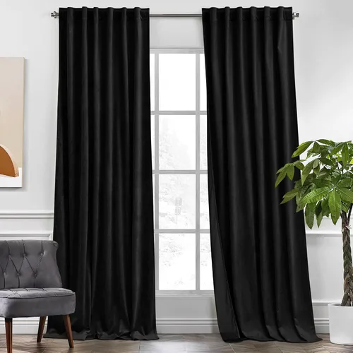 Vista 18 de KGORGE - Cortinas opacas de terciopelo beige de 84 pulgadas, 2 paneles para dormitorio