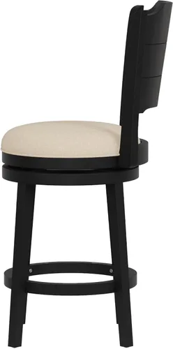 Vista 13 de Hillsdale Clarion - Taburete de Altura Giratoria de Madera para Barra, Negro