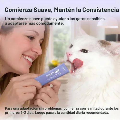 Vista 8 de Doctor By HB Care Suplemento para Bolas de Pelo de Gatos - Tratamiento de Bolas de Pelo para Gatos, Control de Bolas de Pelo, Remedio de Alivio