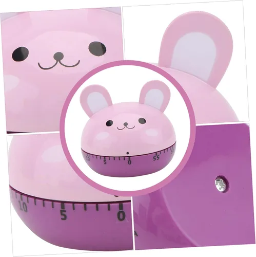 Vista 5 de PRETYZOOM Temporizador de dibujos animados Reloj decorativo de cocina para niños, temporizador giratorio para niños pequeños, cronómetro digital