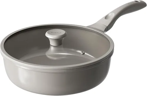 Vista 12 de Redchef Sartén antiadherente para freír con tapa, sartén para saltear de cerámica, libre de PFOA y PFOS, compatible con inducción, mango con ayuda