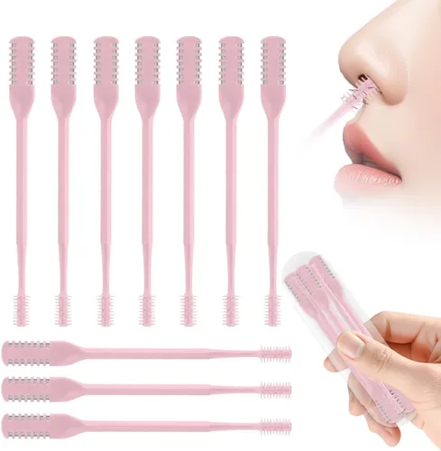 Vista 25 de Cortador de pelo nasal 2 en 1, recortador manual de doble cara con cepillo, cuchillo de nariz giratorio de 360° para hombres y mujeres, herramienta