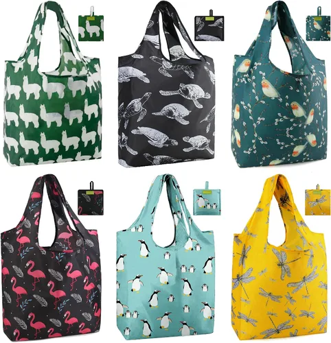 Vista 41 de Bolsas de la compra de animales reutilizables plegables bolsas de comestibles