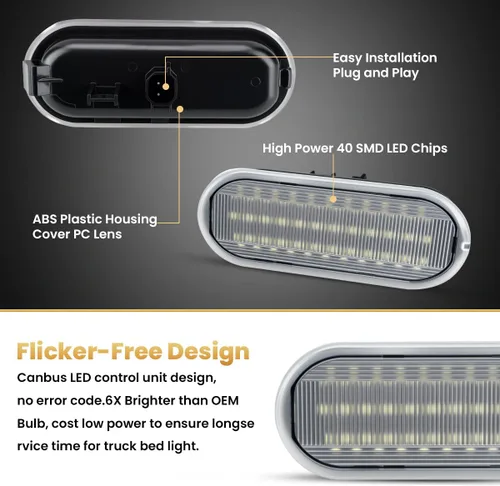 Vista 6 de D-Lumina luz LED para cama de camioneta con arnés de cableado compatible con Ford 2015-ACTUAL F150, 2017-ACTUAL F150 Raptor F250 F350 Super Duty