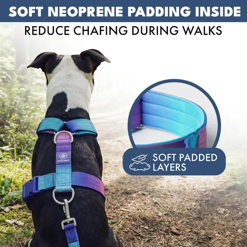 Vista 5 de Spark Paws Arnés para perro sin tirones con asa para perros grandes, arnés resistente para razas grandes y fuertes, ajustable, diseño halter