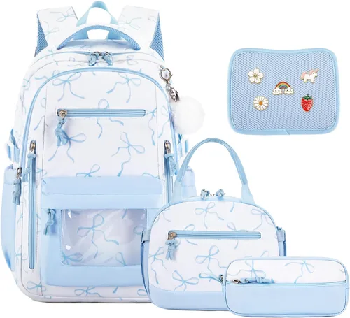 Vista 20 de 4PCS Girls Backpack Pin Display Ita Bag with Lunch Box B-negro Bloom