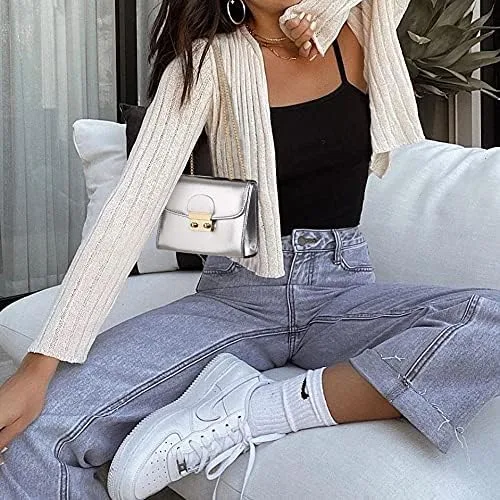Vista 2 de Dasein Bolso cruzado pequeño para mujer, bolso de noche de diseñador, bolso de mano para bodabaile de graduaciónfiesta con doble correa de cadena