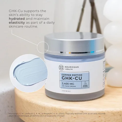 Vista 9 de Neurogan GHK-Cu Copper Peptide Face Cream 4% de péptidos para firmeza de la piel e hidratación profunda Hidratante facial diario con 2400 mg