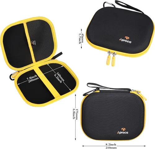 Vista 6 de Aproca Funda compatible con auriculares Bluetooth 2 en 1 con banda para el cuello DEWALT resistente magnético/negro, bolsa de almacenamiento