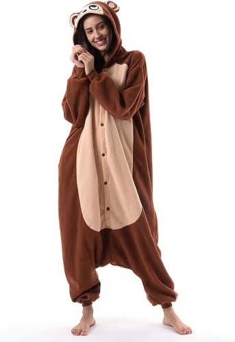 Vista 2 de Beauty Shine Unisex Adult Cartoon Costume Halloween Christmas Onesies Plush Cosplay Pajamas