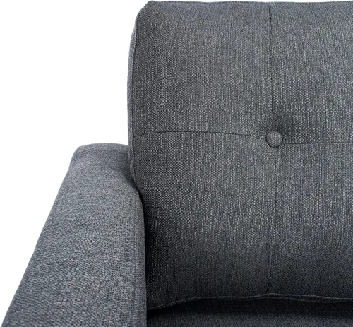 Vista 4 de Safavieh Couture Home Gneiss Mid-Century - Sofá copetudo moderno gris pizarra y marrón oscuro