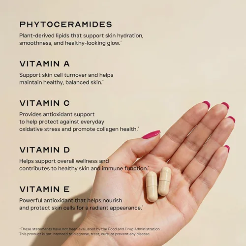 Vista 4 de Fitoceramidas para el cuidado de la piel, suplementos de ceramida de concentración de hidratación de 90 días para mujeres y hombres, píldoras
