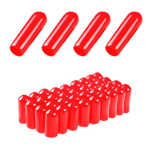 Vista 12 de Cubierta de tapa de extremo redondo de goma 0.08 pulgadas (0.079 in), protectores de rosca de tornillo de PVC flexible de tubería de tubería