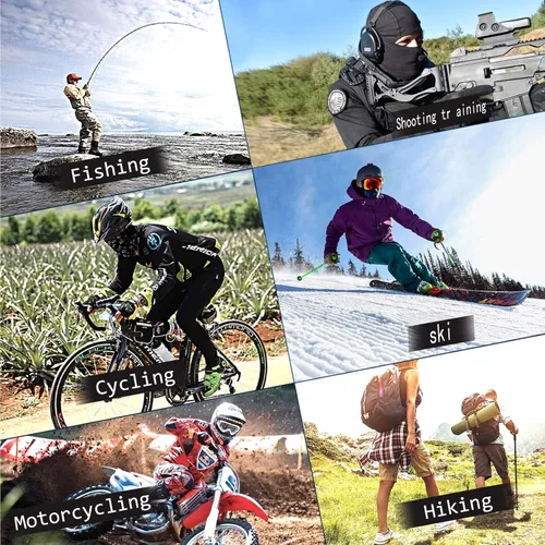 Vista 19 de clothin Pasamontañas, máscara de esquí para hombres y mujeres, máscara de cara completa, capucha táctica, esquí, motociclismo, deportes de invierno