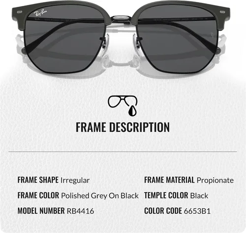Vista 28 de Ray-Ban RB4416 NEW CLUBMASTER - Gafas de sol de forma cuadrada redonda con kit oficial de gafas