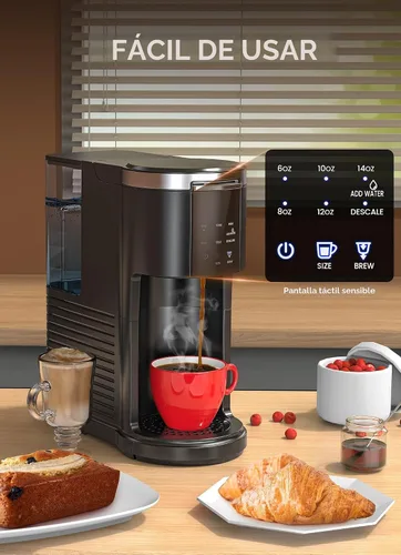 Vista 3 de COWSAR Cafetera comercial de una sola porción, cafetera K Cup para cápsulas y café molido, cafetera de cápsulas con tanque de agua de 40 onzas