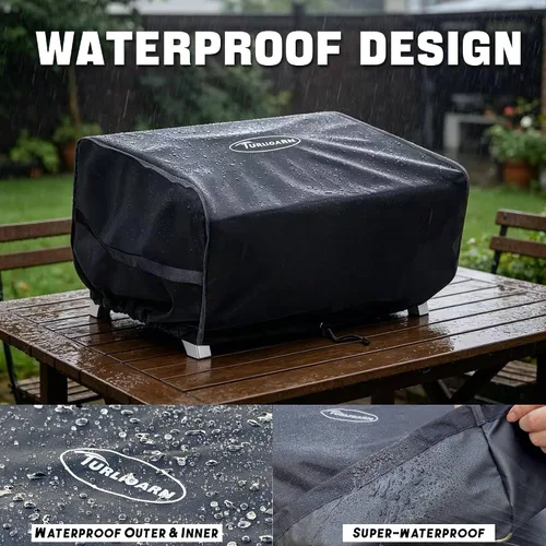 Vista 4 de Cubierta de parrilla resistente para parrilla Cuisinart y Royal Gourmet, protector impermeable para mesas de 24 pulgadas, se adapta a Blackstone