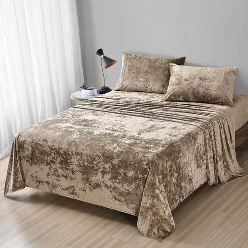 Vista 13 de Fredsure - Juego de sábanas de terciopelo envejecido, 4 piezas, Queen, color negro, ultra suave, cálido