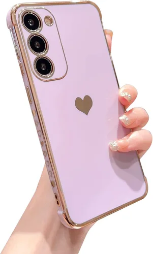 Vista 109 de phylla Funda de teléfono compatible con Samsung Galaxy A12 de 6.5 pulgadas, lindo corazón chapado en oro, elegante funda de lujo para mujer