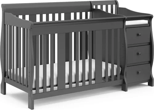 Vista 14 de Storkcraft Portofino - Cuna convertible 5 en 1 y cambiador (Espresso) - Combo de cuna y cambiador con 3 cajones, incluye cambiador de bebé, se