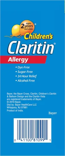 Vista 10 de Claritin Medicamento para alergias infantiles, loratadina sin somnolencia las 24 horas, 5 mg, líquido antihistamínico para niños de 2 años