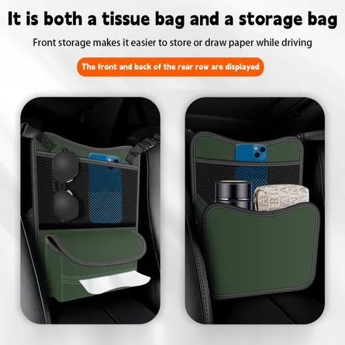 Vista 3 de BESULEN Soporte para bolso de coche entre asientos, barrera para perros y niños, artículos esenciales para viajes por carretera, bolsa
