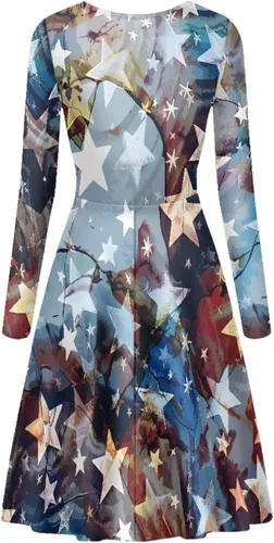 Vista 5 de Viewamoon Vestidos midi para mujer, vestido de manga larga para otoño, talla S-4XL
