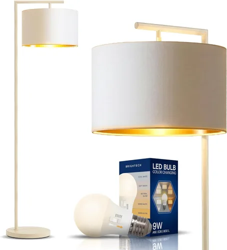 Vista 11 de Brightech Montage - Lámpara de pie moderna, lámpara de pie LED para salas de estar y oficinas, lámpara de pie alta para lectura de dormitorio