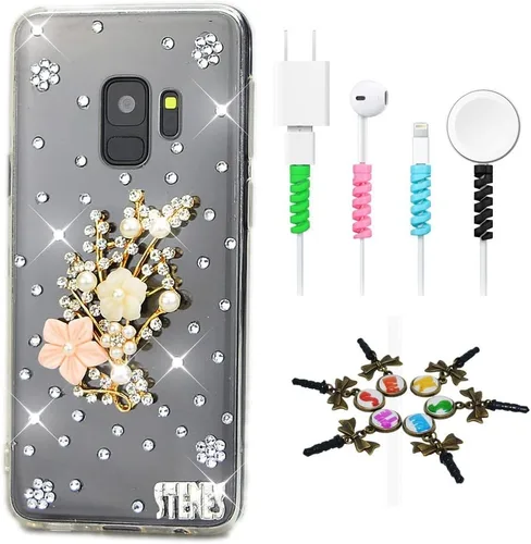Vista 4 de Sparkle Funda compatible con Samsung Galaxy J2 Prime – Elegante funda 3D hecha a mano con diseño de estrella de mar y paloma de mar y paloma