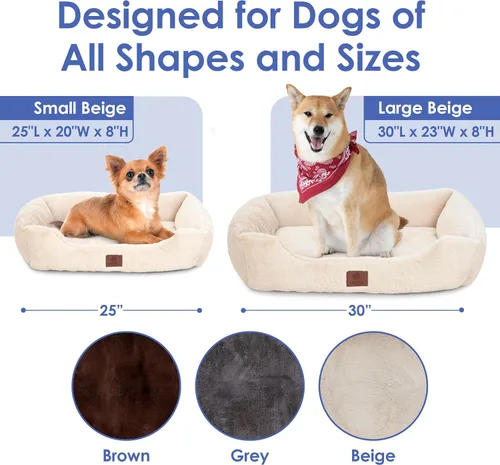 Vista 6 de American Kennel Club Cuddler - Cama para mascotas con entrada de perfil bajo, cama de felpa para perros de 25 pulgadas para razas pequeñas, cama