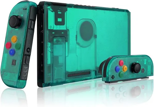 Vista 3 de eXtremeRate - Placa trasera para Nintendo Switch Console, NS Joycon con carcasa de mando de mano con botones de juego completo, carcasa de repuesto