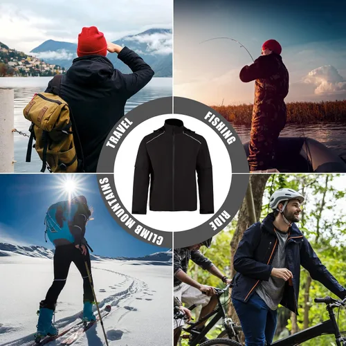 Vista 5 de K.E.J. Chaqueta impermeable de golf para hombre, impermeable, ligera, traje de golf para senderismo, ciclismo, correr, camping, viajes