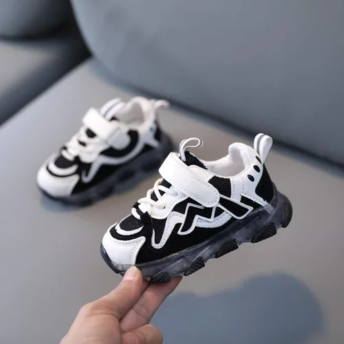 Vista 3 de Zapatos de caminar suaves del bebé del bebé,Niños bebé niñas llevó luz luminosa corriendo deporte zapatos zapatillas de deporte de malla