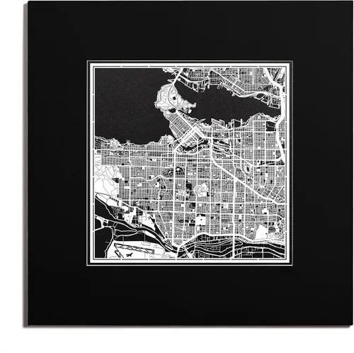 Vista 100 de O3 Design Studio San Diego, CA Paper Cut Map Matted Grey 20x20 in Paper Art