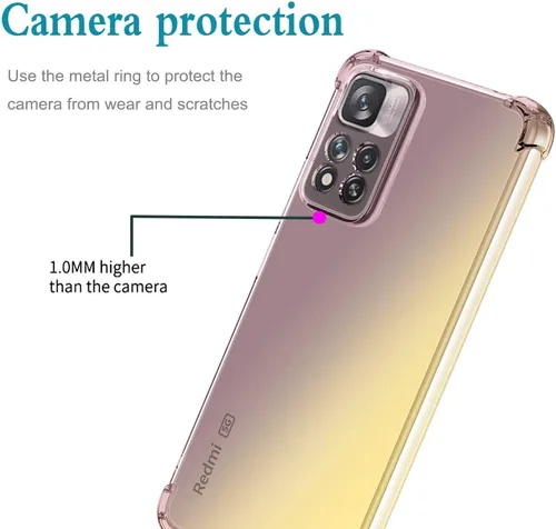Vista 4 de Para Redmi Note 11 Pro/Note 11 Pro 5G/Redmi Note 11E Pro Caso, lindo gradiente transparente delgado a prueba de golpes suave flexible TPU cubierta