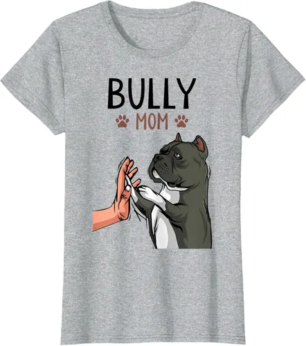 Vista 34 de American Bully Mom Cute Dog Mama Camiseta divertida para mujer, Blanco, S
