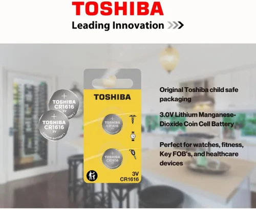 Vista 2 de Toshiba CR1616 - Paquete de ampolla resistente a los niños (2 baterías)