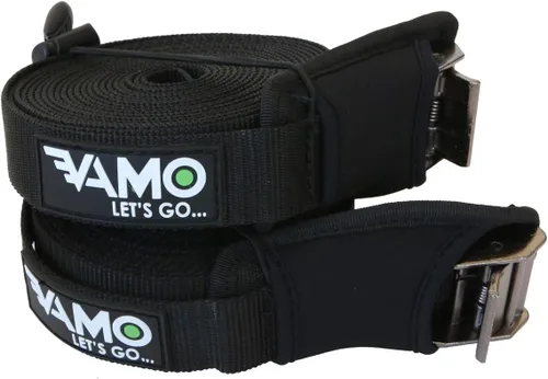Vista 4 de VAMO SUP Kayak Surf Rack Correas de amarre - Par negro (15 pies)