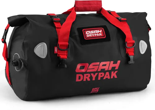 Vista 26 de OSAH DRYPAK Bolsa de lona impermeable – Bolsa seca para motocicleta con gran espacio de almacenamiento, bolsas de equipaje impermeables con bolsillo