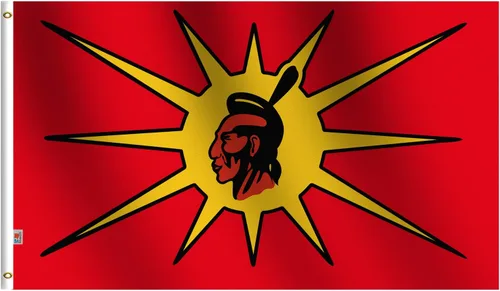 Vista 12 de Bandera de pueblo nativo americano Triba Abenaki de 3 x 5 pies, grande, tela de seda suave 100D para interiores y exteriores, 36 x 60 pulgadas