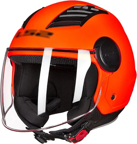 Vista 8 de Casco abierto 3/4 para motocicleta, visera HD, casco de motocicleta, forro extraíble, cómodo ajuste de ventilación, para adultos, hombres, mujeres