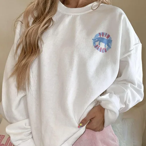 Vista 4 de WEIIYONN Sudaderas con capucha para mujer, sudadera de gran tamaño, cuello redondo, palmera, playa, letras, leopardo, estampado gráfico