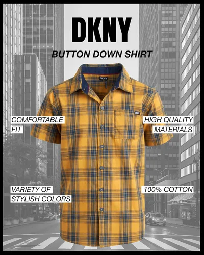 Vista 2 de DKNY Camisa de niño - Camisa de manga corta con botones (talla 4-20)
